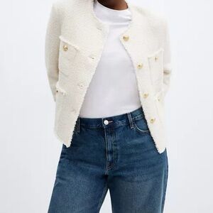 Elegant Cream Jacket with Gold Accents